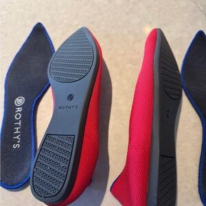 Rothy's Vibrant Red and Blue Flats